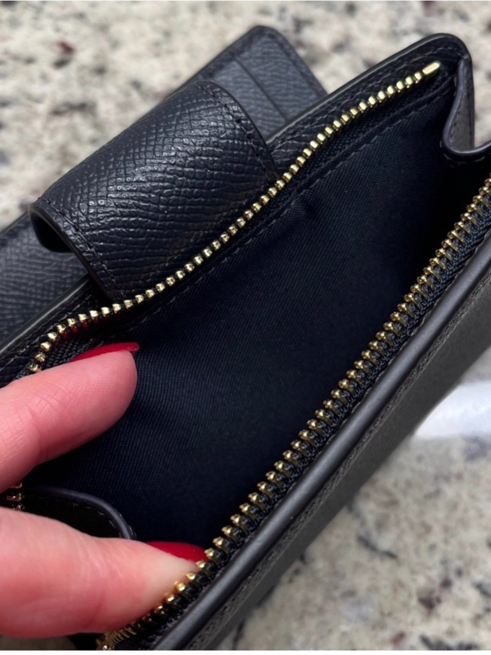 Coach Midnight Saffiano Leather Snap Wallet with Gold Logo - Picture 8 of 9